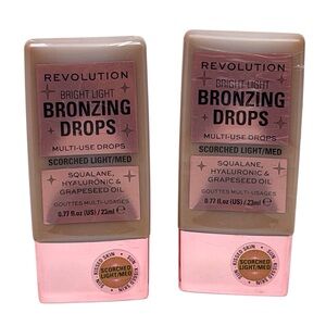 2 Revolution Beauty London Bright Light Bronzing Drops Scorched Light Medium New